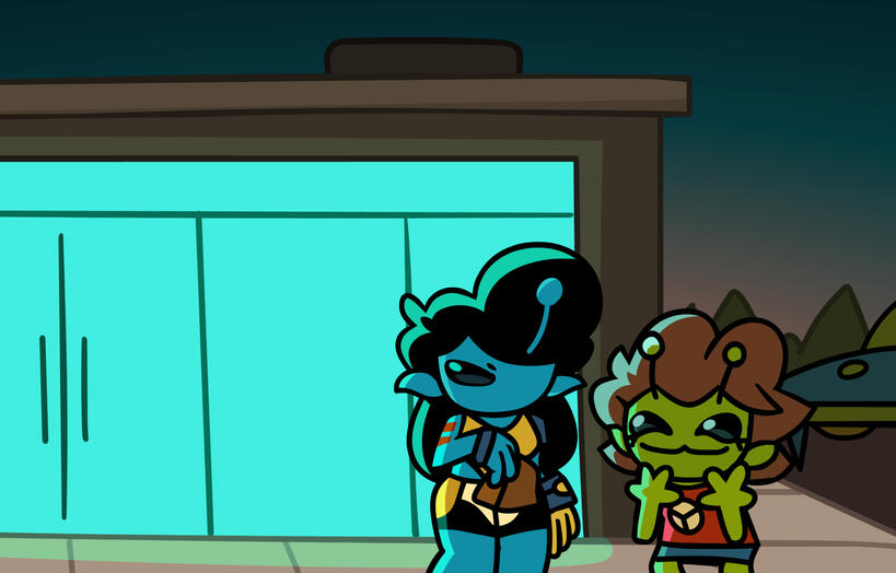 Two aliens at the Night Market